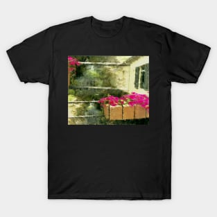 Flowers on a little pont in La Collobières, south of France T-Shirt